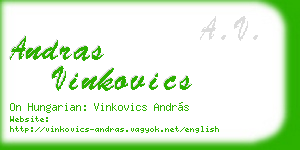 andras vinkovics business card